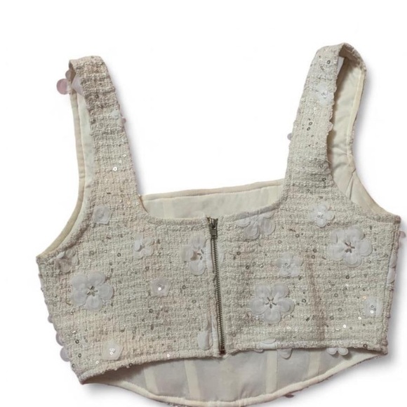 Altar'd State Regina 3D Floral Tweed Two-Piece Set size small - Picture 4 of 5